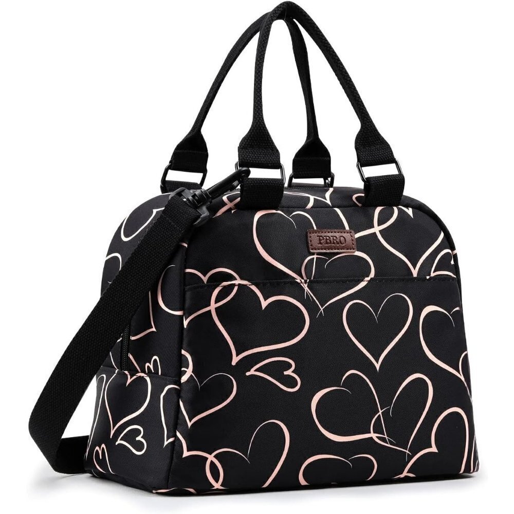 Women Insulated Lunch Bag with Adjustable Shoulder Belt